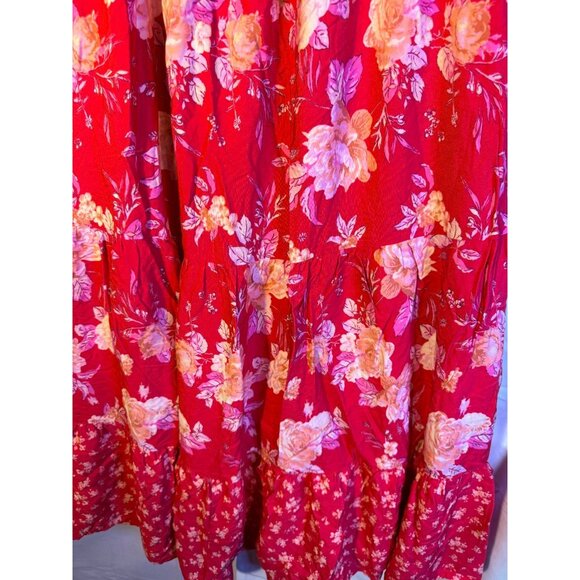 Coco + Jaimeson Pink Cottagecore Boho Pink Floral Maxi Dress New Womens XL Indie - Picture 3 of 4